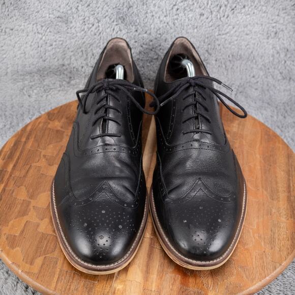 Johnston Murphy Carriker Leather Wingtip Brogue Black Oxfords 59-1987 Sz 13 M - Picture 2 of 7